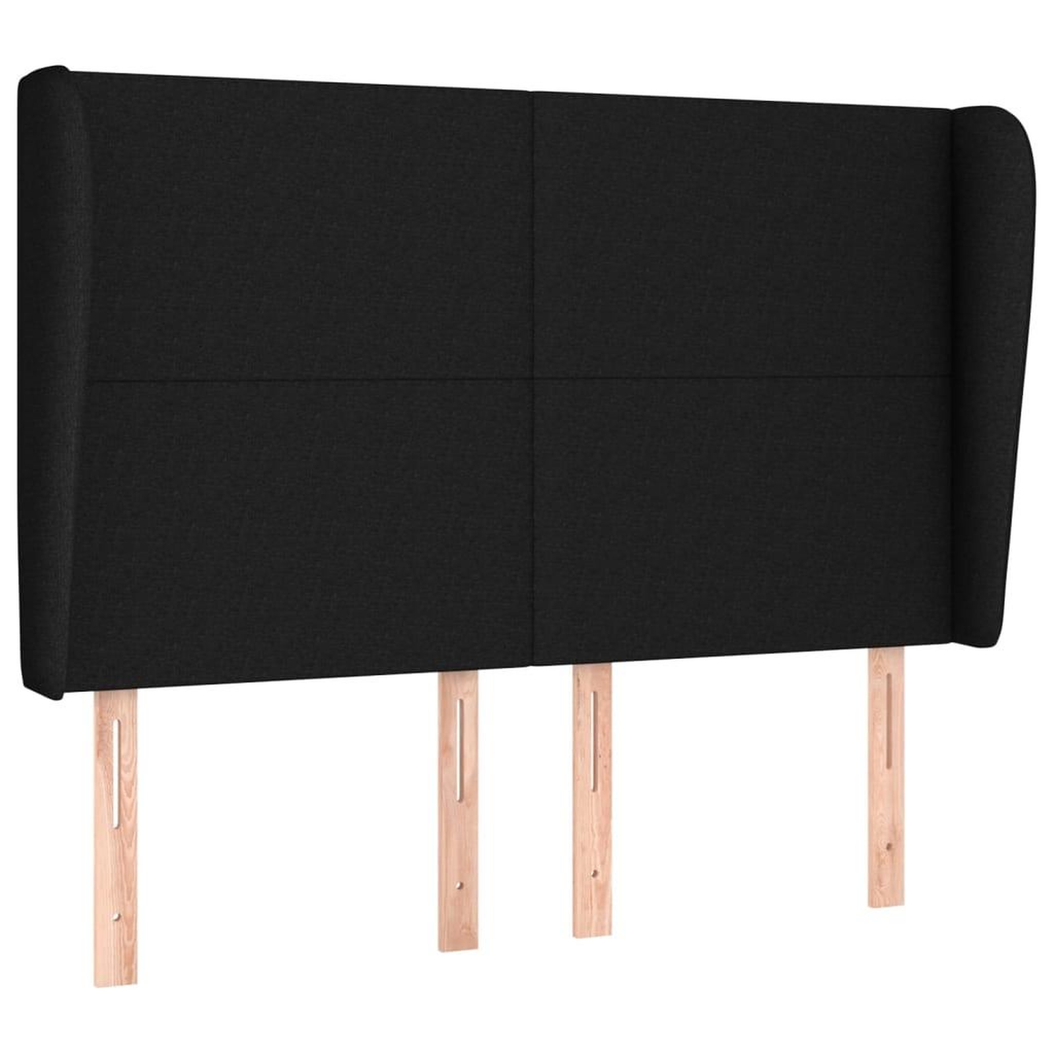 Voir la diapositive 2 : VIDAXL Tete de lit avec oreilles Noir 147x23x118/128 cm Tissu