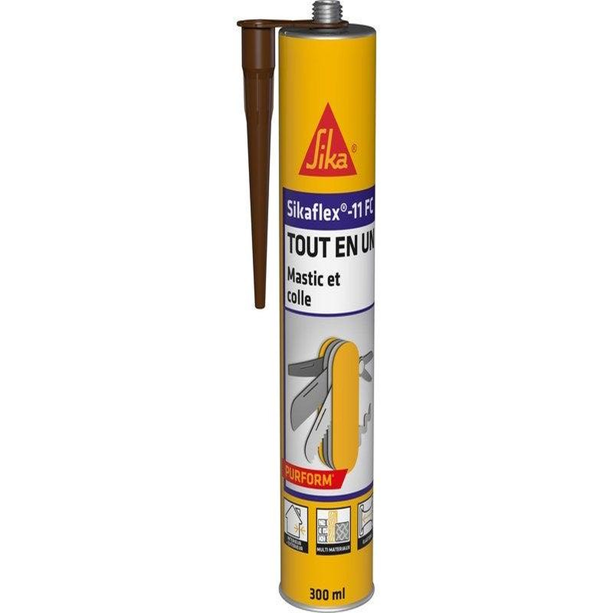 Sika Mastic Colle Sika 11Fc Marron - 300ml