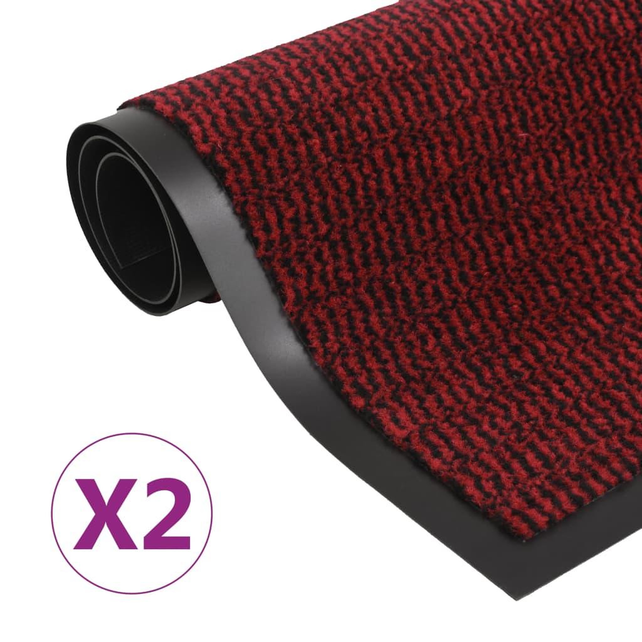 Voir la diapositive 1 : VIDAXL Paillassons rectangulaires 2 pcs 80 x 120 cm Rouge