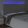 Voir la diapositive 3 : VIDAXL Tete de lit a LED Gris 160x5x118/128 cm Similicuir
