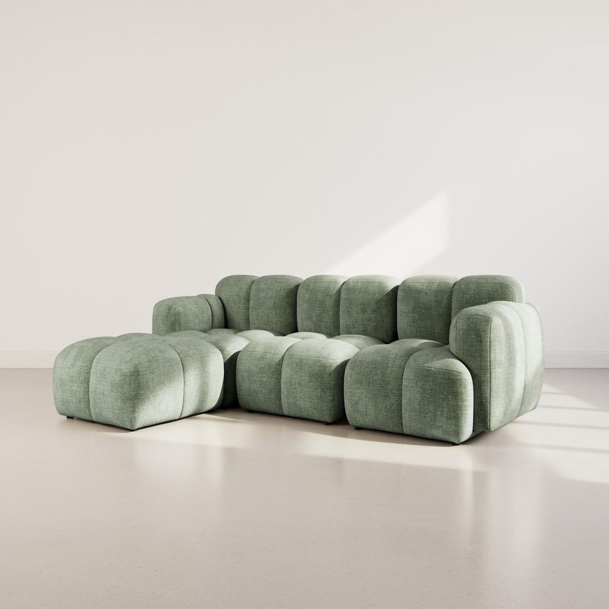 LISA DESIGN Grace - canapé modulable d'angle réversible 4 places en velours texturé