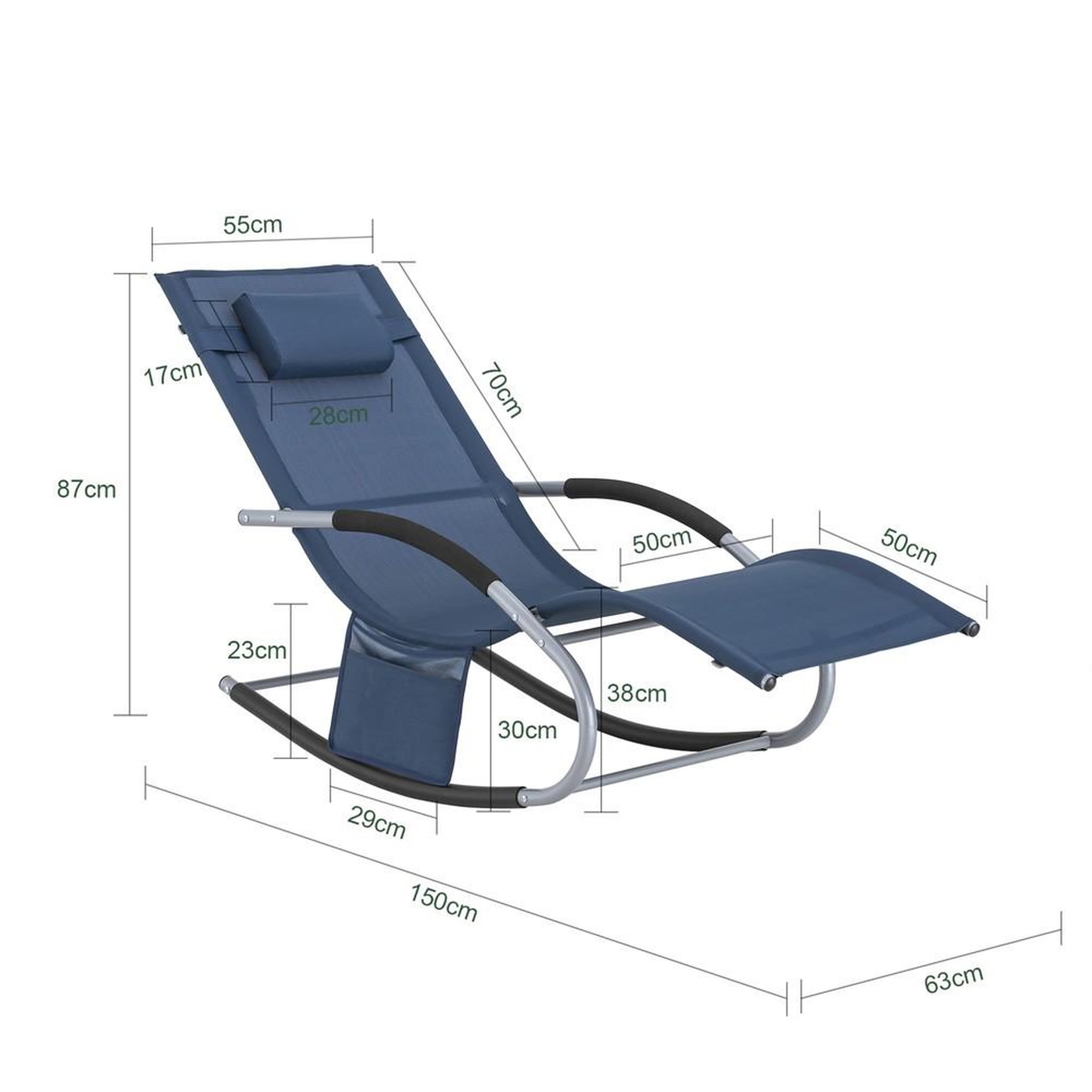 Voir la diapositive 3 : SOBUY SoBuy - Fauteuil À Bascule De Jardin pliable - Moderne - OGS28