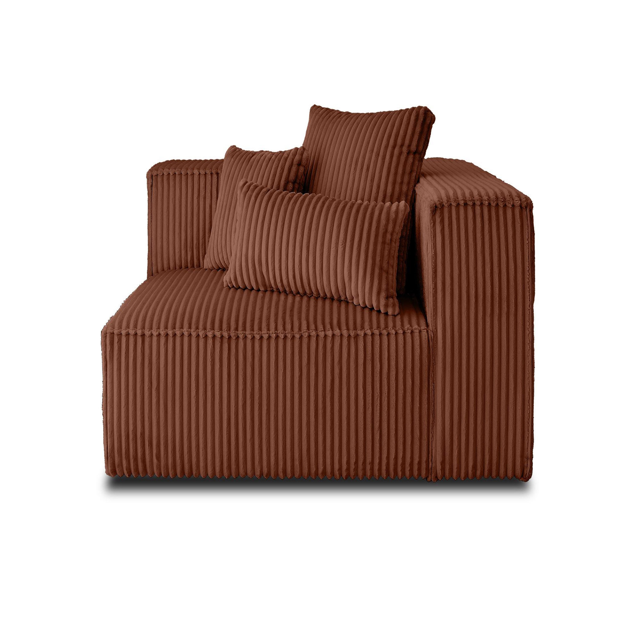 Voir la diapositive 5 : LISA DESIGN Colombine - module d'assise droit - en velours côtelé grosses côtes