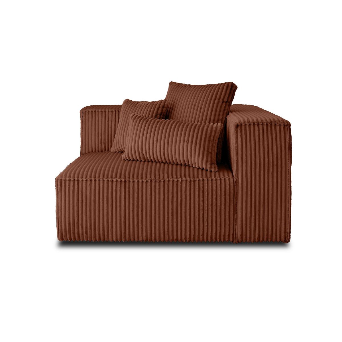 LISA DESIGN Colombine - module d'assise droit - en velours côtelé grosses côtes