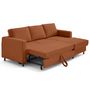 Voir la diapositive 2 : LISA DESIGN Jake - canapé d'angle droit 4 places convertible avec coffre en fausse fourrure