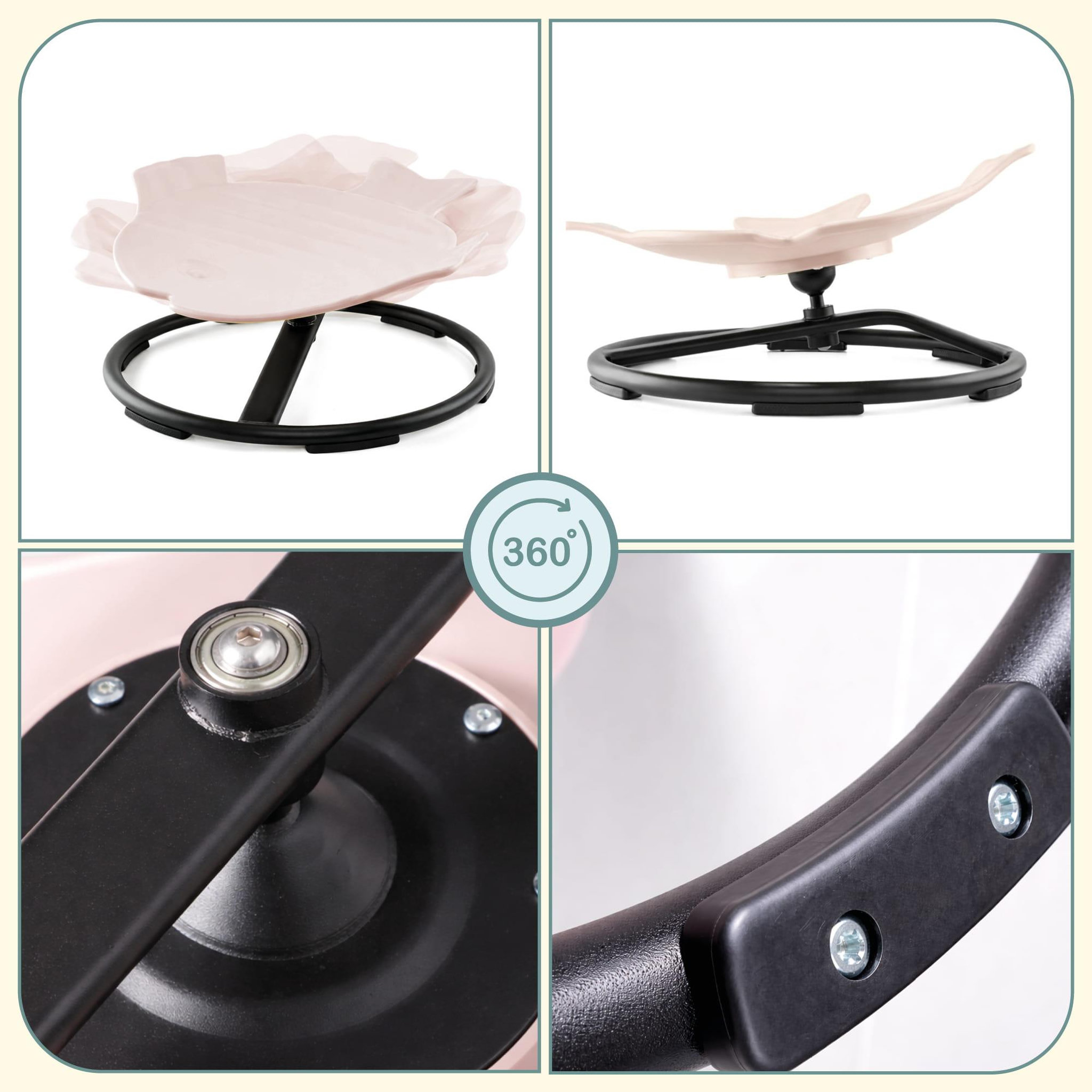 Voir la diapositive 2 : MAMABRUM Mini Carrousel Enfant Siege Sensoriel Rotatif Poisson Mamabrum, Charge 80kg