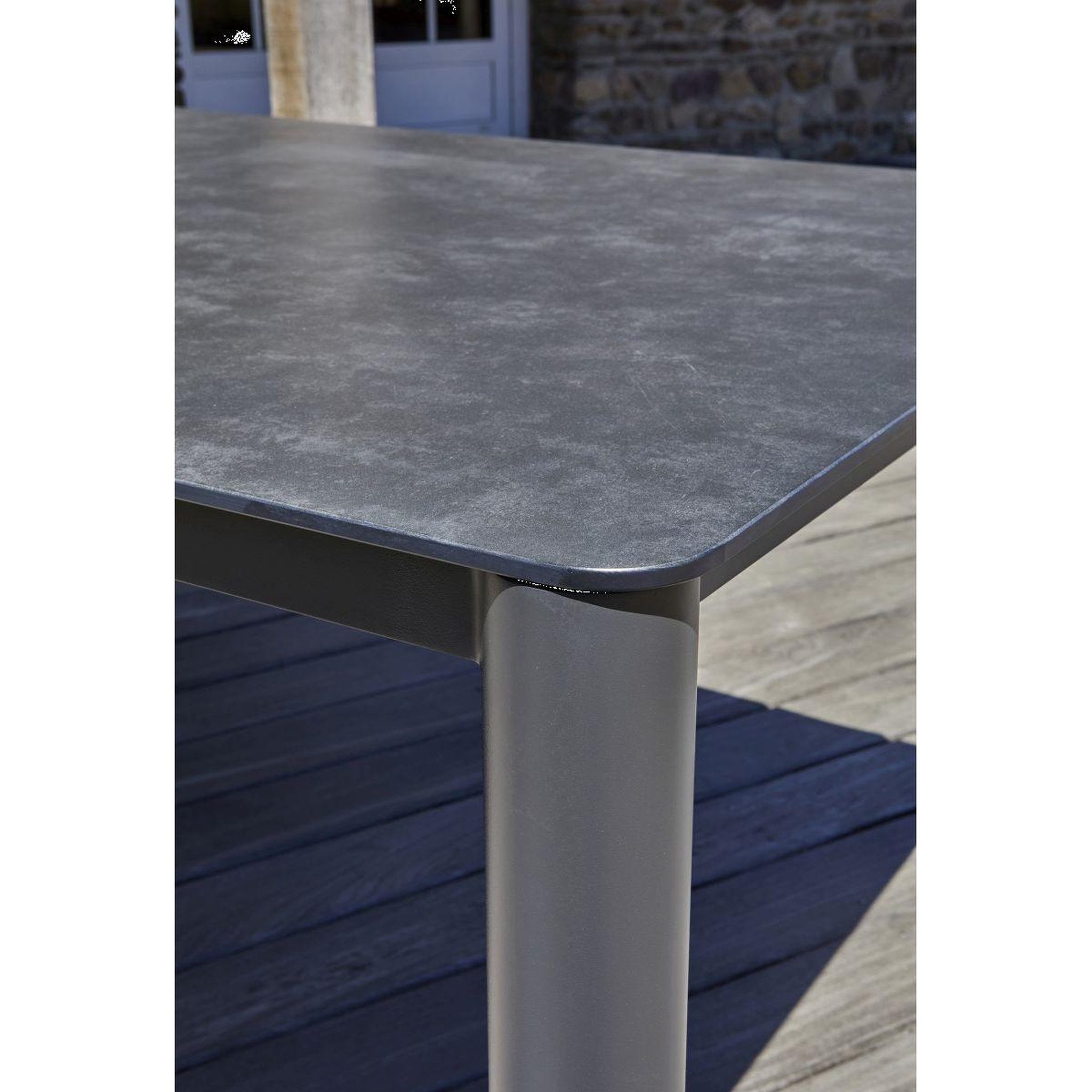 Voir la diapositive 3 : Paris Prix Ensemble table de jardin en céramique & 6 fauteuils  camargue  220cm gris anthracite
