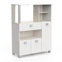 Voir la diapositive 5 : Meuble de rangement de cuisine compact 3 portes 1 tiroir L99cm PESTO