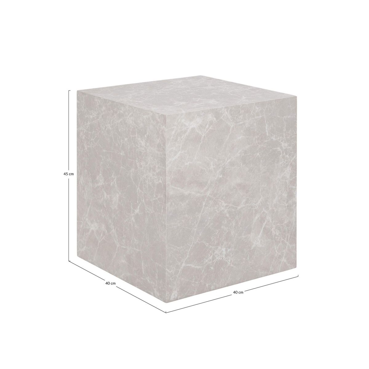 LISA DESIGN Pula - bout de canapé - effet marbre - 40 cm