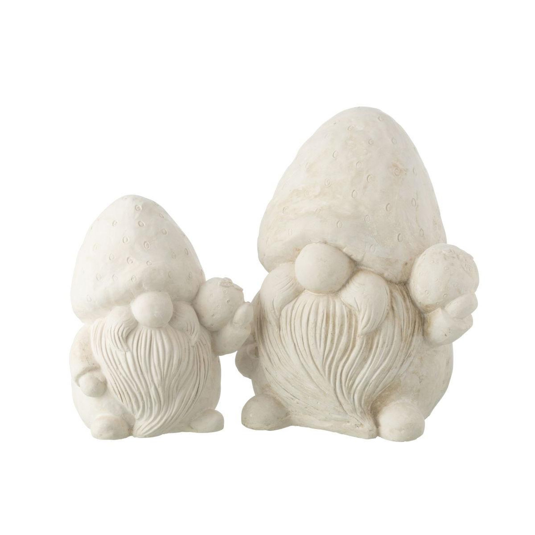 Voir la diapositive 2 : J-LINE Statue déco extérieur  lutin  34cm beige