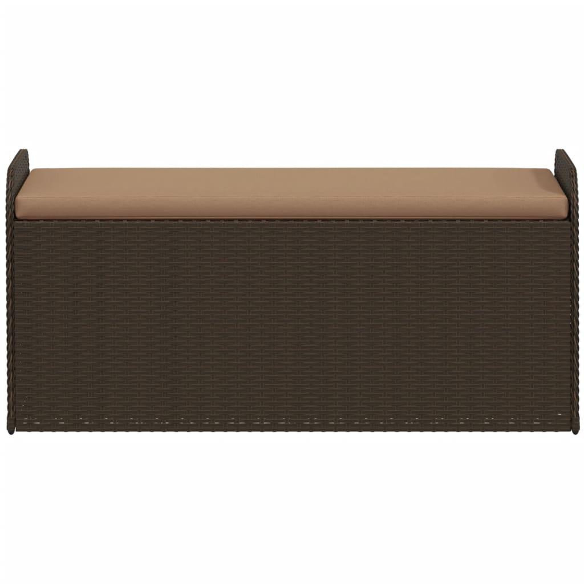 Voir la diapositive 4 : VIDAXL Banc de rangement et coussin marron 115x51x52 cm resine tressee