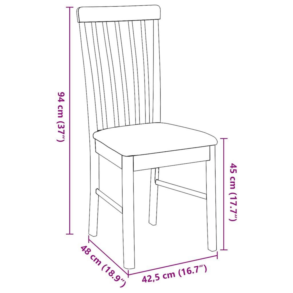 VIDAXL Chaises a manger coussins 2 pcs blanc bois massif caoutchouc