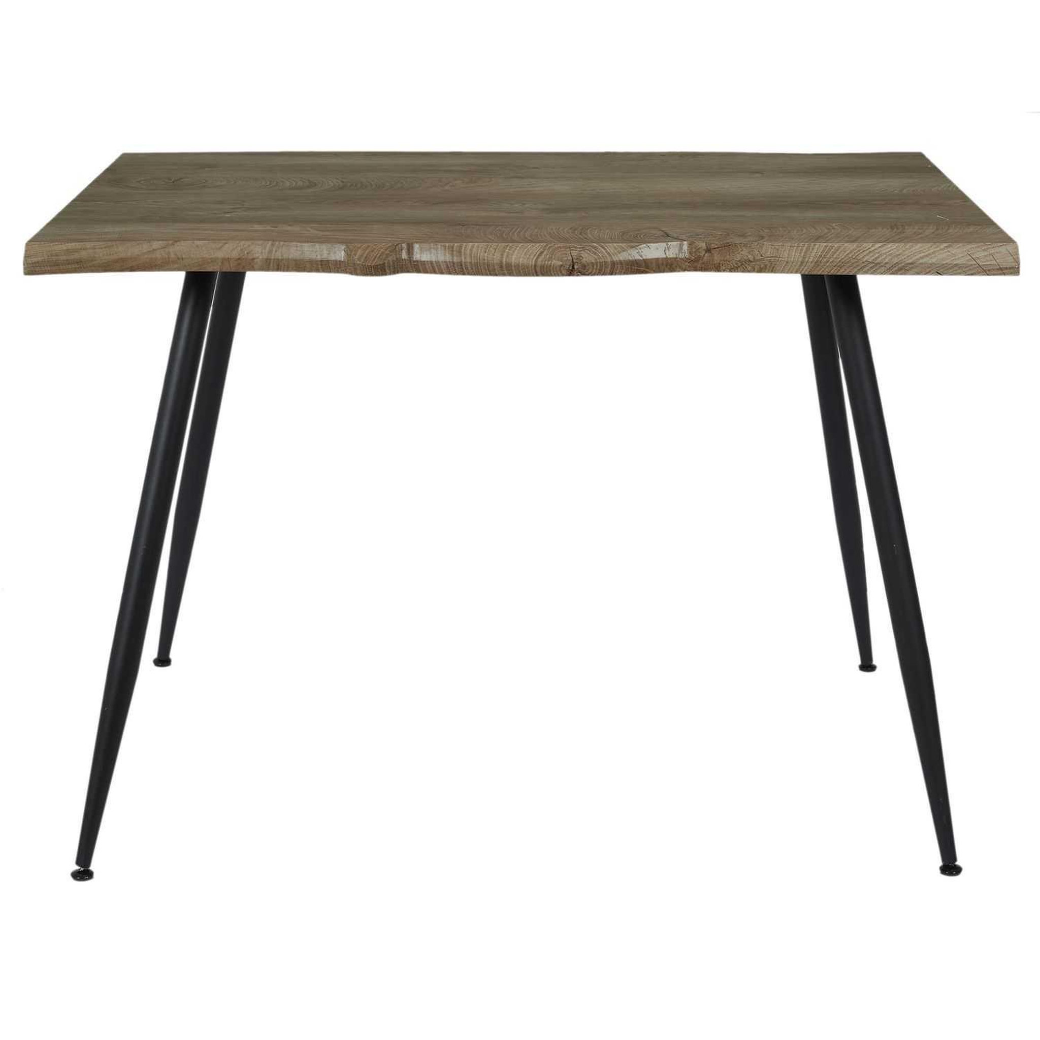 Voir la diapositive 3 : TOILINUX Table à manger 4 personnes en métal et mdf - noir et marron