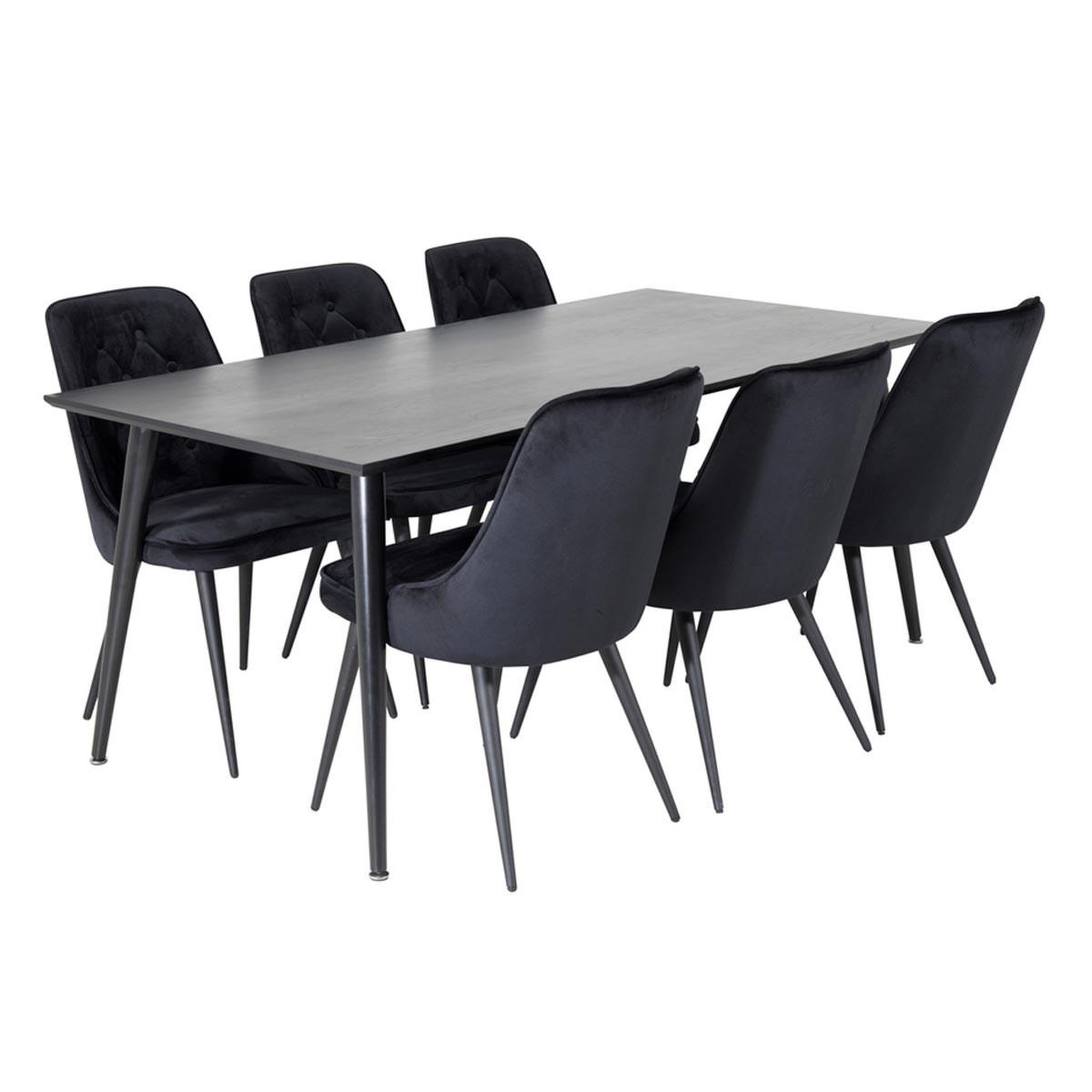 Paris Prix Ensemble table à manger & 6 chaises  dipp & deluxe  180cm noir