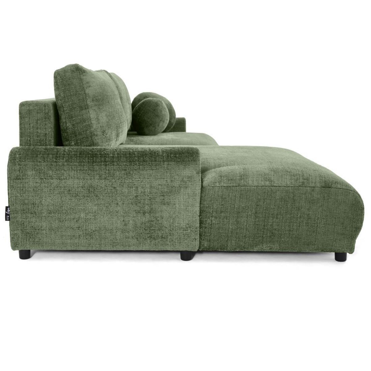 LISA DESIGN Nelly - canapé d'angle gauche 4 places convertible avec coffre en velours texturé