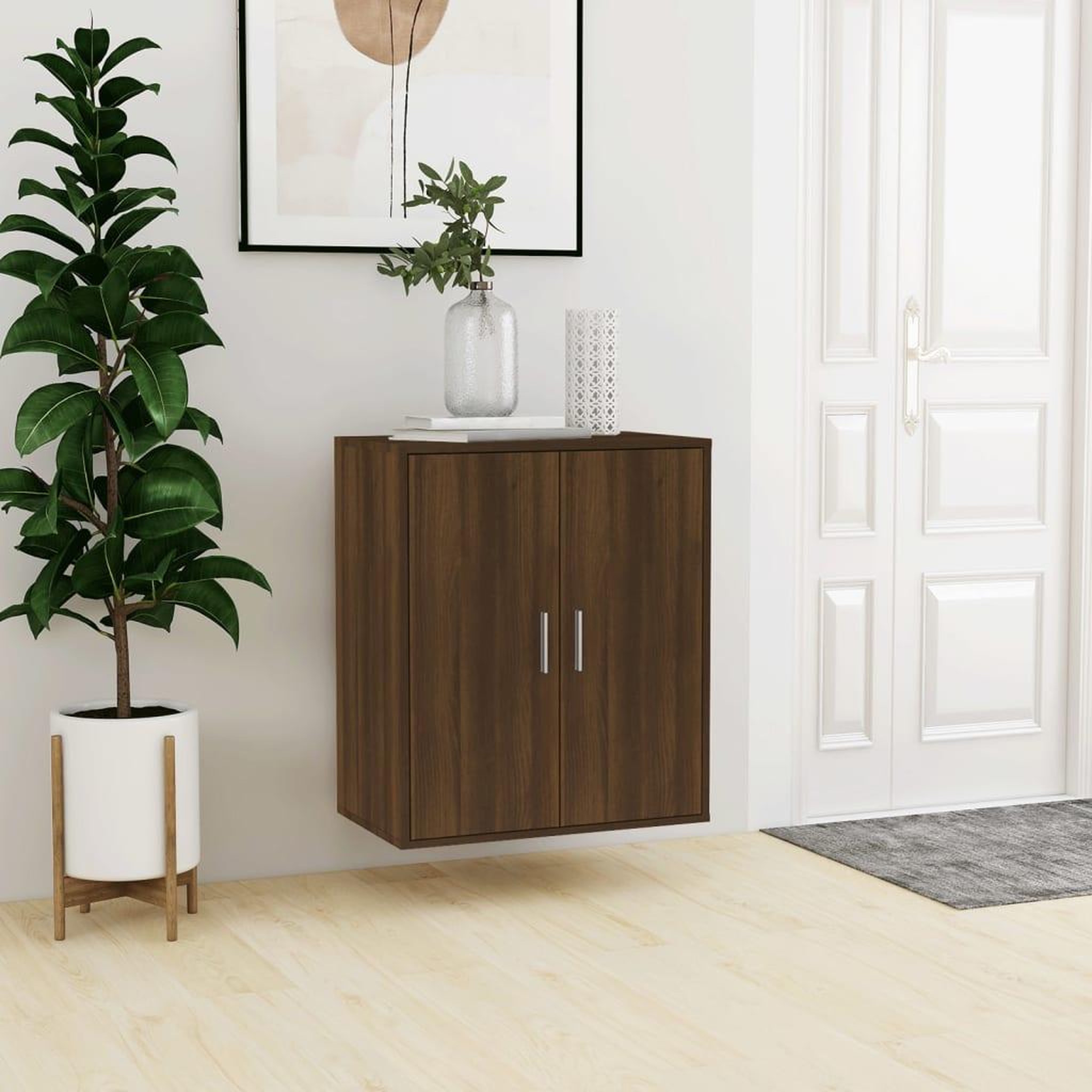 Voir la diapositive 3 : VIDAXL Meuble a chaussures Chene marron 60x35x70 cm Bois d'ingenierie
