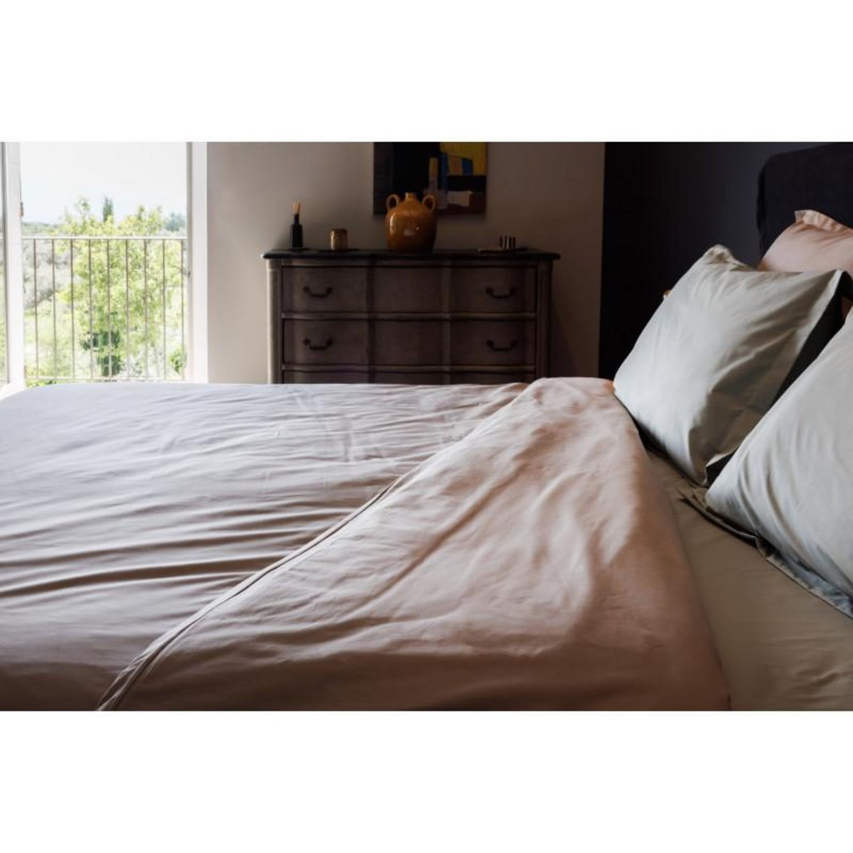 Vent du sud Housse de couette  Manoir  percale pur coton peigné longues fibres 80 fils/cm² Vent du sud