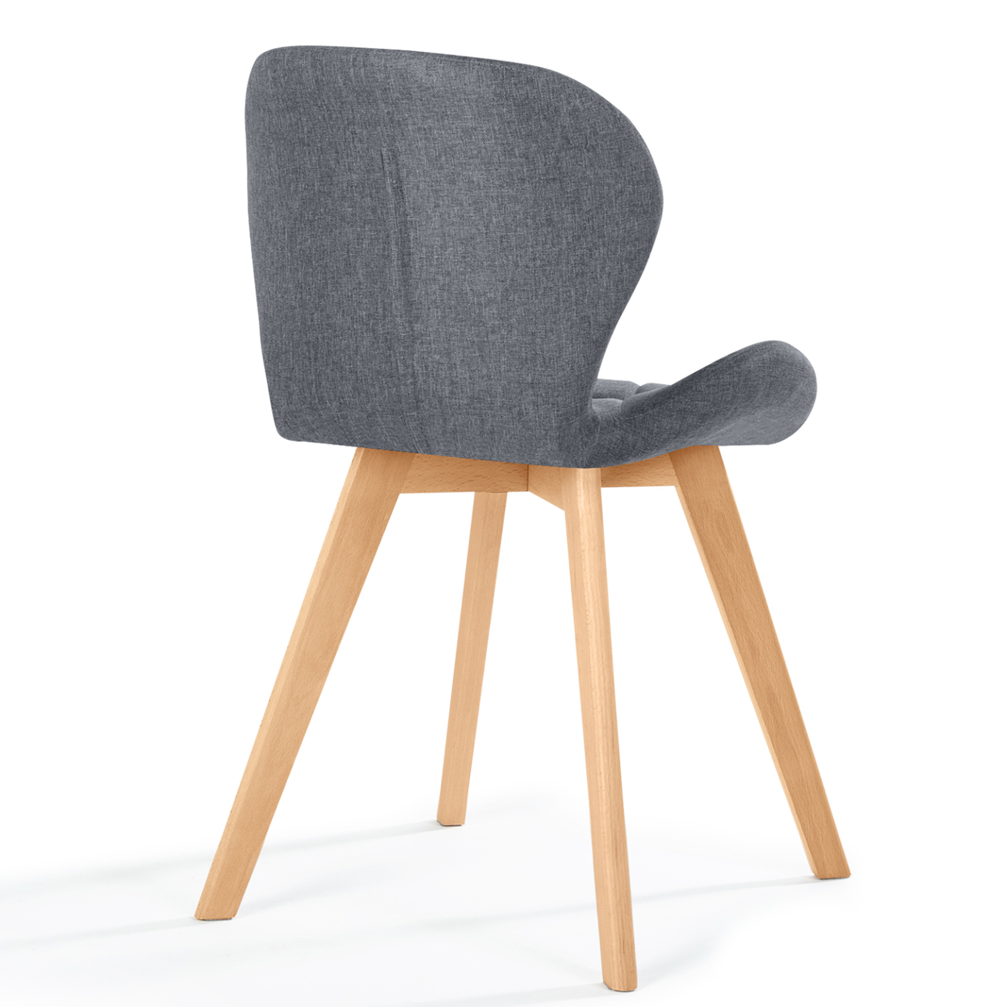 Voir la diapositive 4 : ID MARKET Lot de 4 chaises robine en tissu gris foncé pour salle à manger