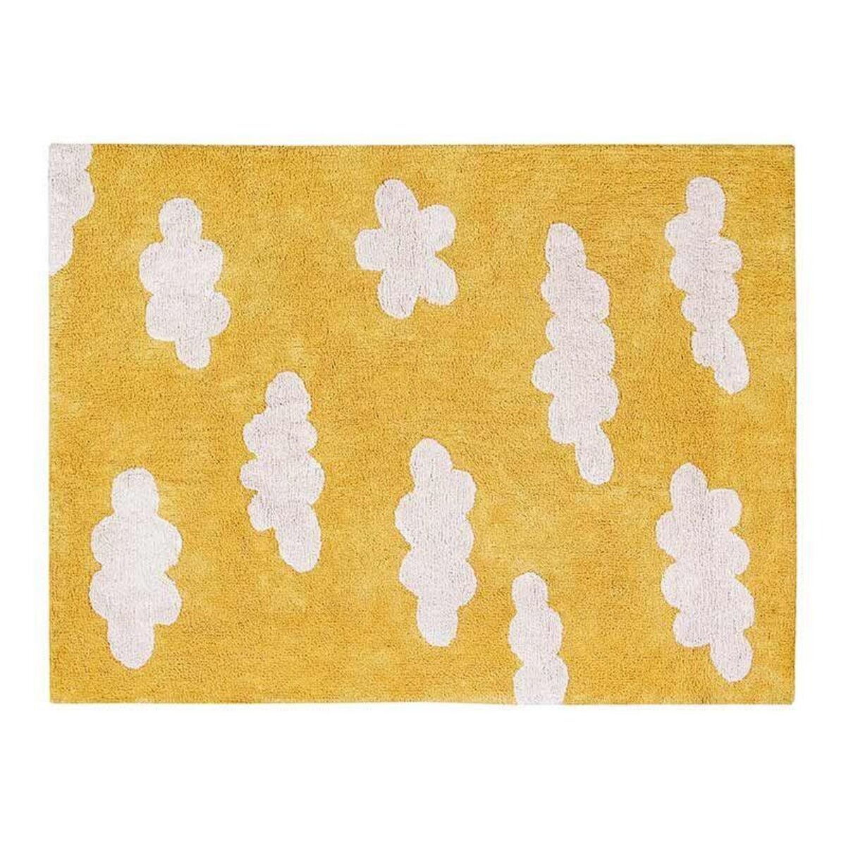 Lorena Canals Tapis coton motif nuage - moutarde - 120 x 160
