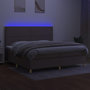 Voir la diapositive 4 : VIDAXL Sommier a lattes de lit et matelas et LED Taupe 200x200cm Tissu