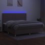 Voir la diapositive 4 : VIDAXL Sommier a lattes de lit et matelas et LED Taupe 200x200cm Tissu