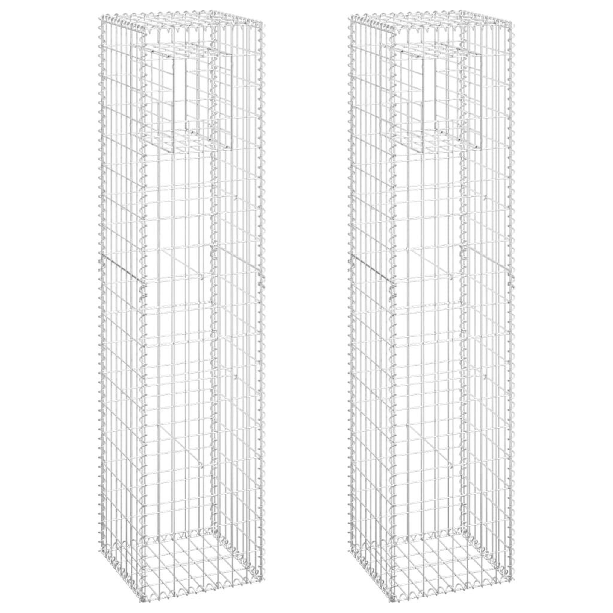 Voir la diapositive 2 : VIDAXL Poteaux a panier de gabion 2 pcs 40x40x180 cm Fer