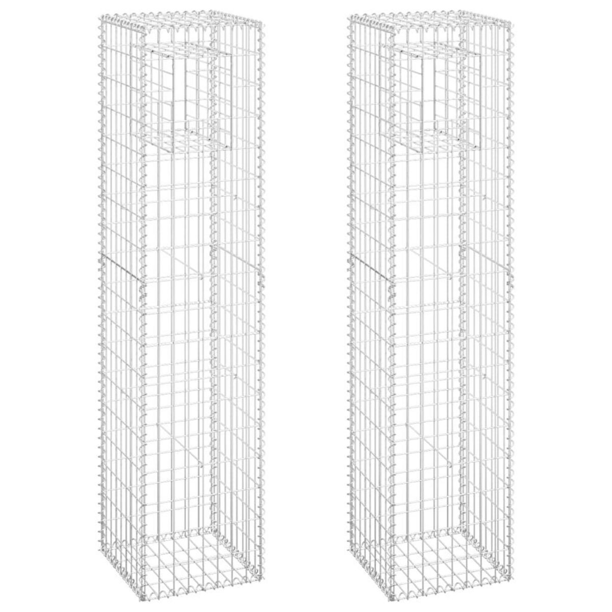 VIDAXL Poteaux a panier de gabion 2 pcs 40x40x180 cm Fer