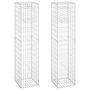 Voir la diapositive 2 : VIDAXL Poteaux a panier de gabion 2 pcs 40x40x180 cm Fer
