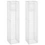 Voir la diapositive 2 : VIDAXL Poteaux a panier de gabion 2 pcs 40x40x180 cm Fer