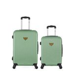 LES P'TITES BOMBES LPB LPB LUGGAGE - LOT DE 2 - Valises weekend et cabine AGATA. Coloris disponibles : Vert, Bleu, Rose, Beige