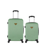 LES P'TITES BOMBES LPB LPB LUGGAGE - LOT DE 2 - Valises weekend et cabine AGATA. Coloris disponibles : Rose, Beige, Vert, Bleu