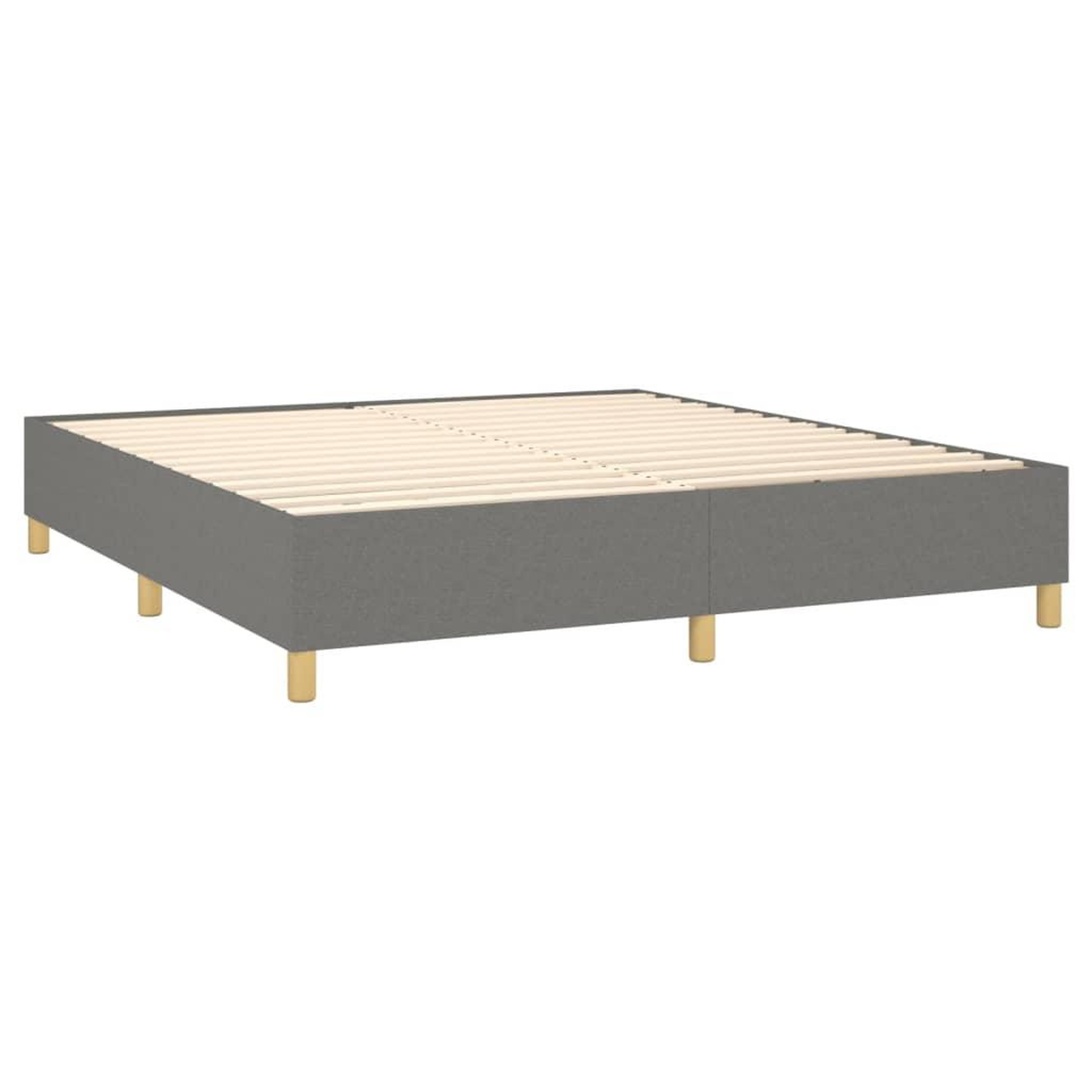 Voir la diapositive 4 : VIDAXL Sommier a lattes de lit avec matelas Gris fonce 200x200cm Tissu