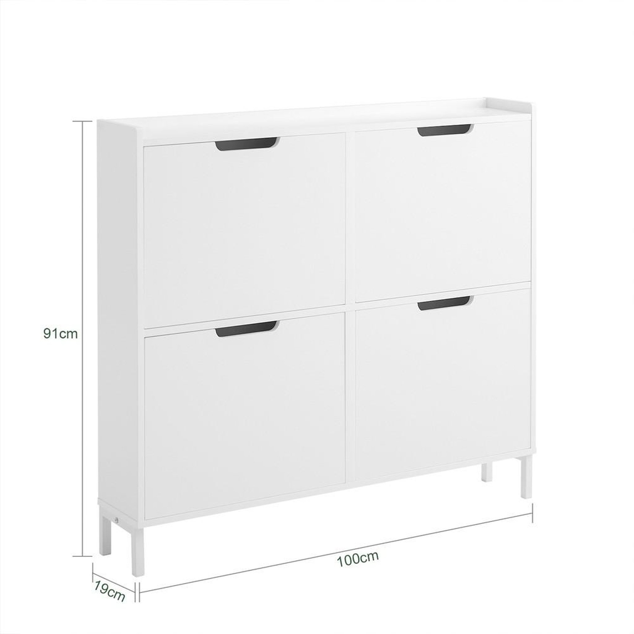 Voir la diapositive 3 : SOBUY SoBuy - Meuble À Chaussures 4 portes - Minimaliste - FSR100
