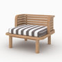Voir la diapositive 6 : Rendez vous déco Salon de jardin 2 places en teck et tissu rayé gris, 2 fauteuils-Kilda