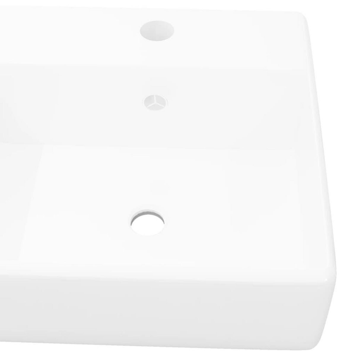 VIDAXL Luxueuse vasque ceramique carree avec trop plein 41 x 41 cm