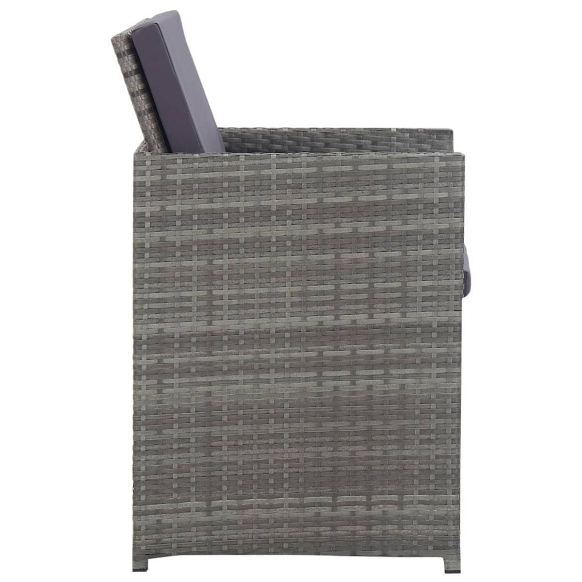 VIDAXL Salon de jardin 13 pcs Resine tressee bois d'acacia Anthracite