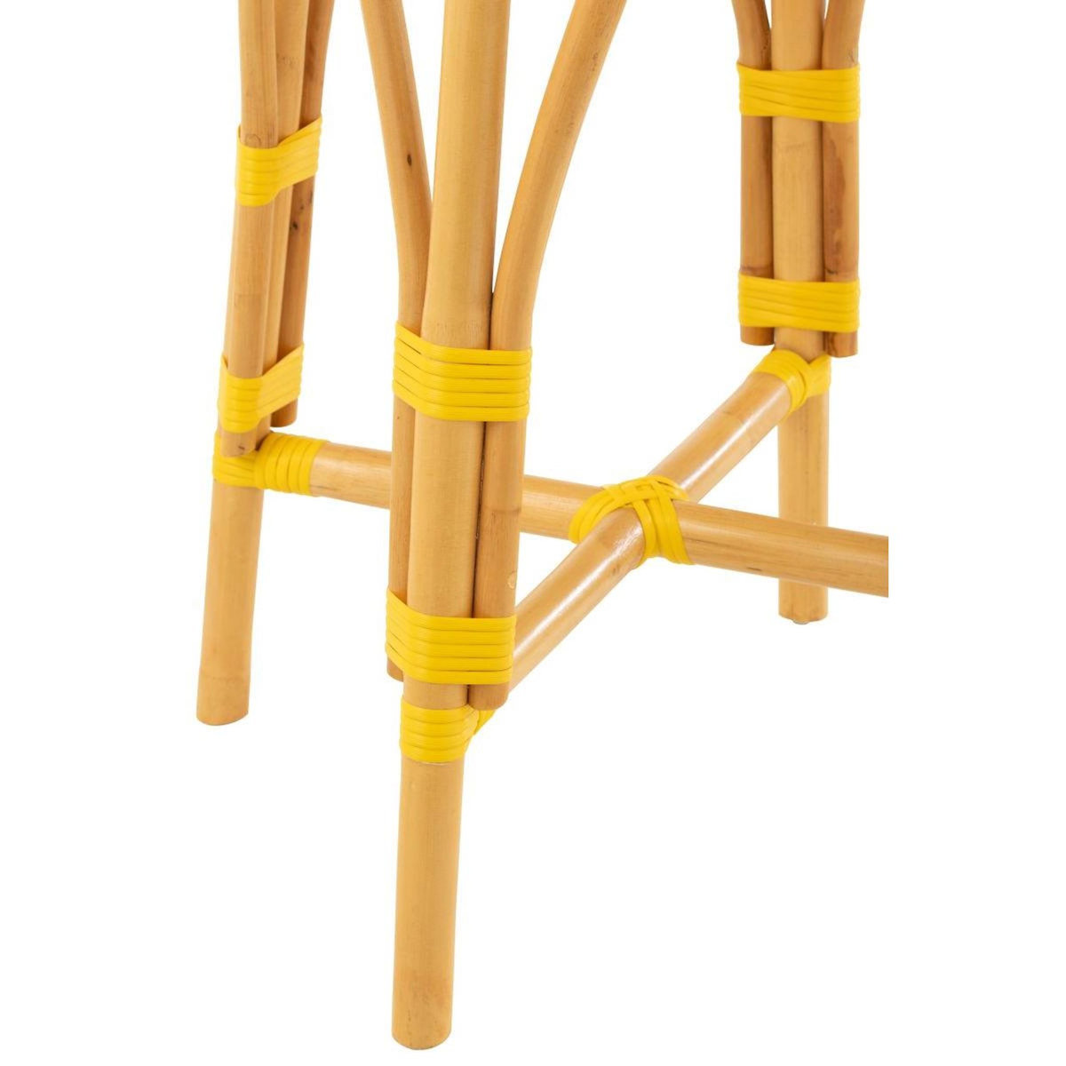 Paris Prix Tabouret de Bar en Rotin  Danial  65cm Jaune