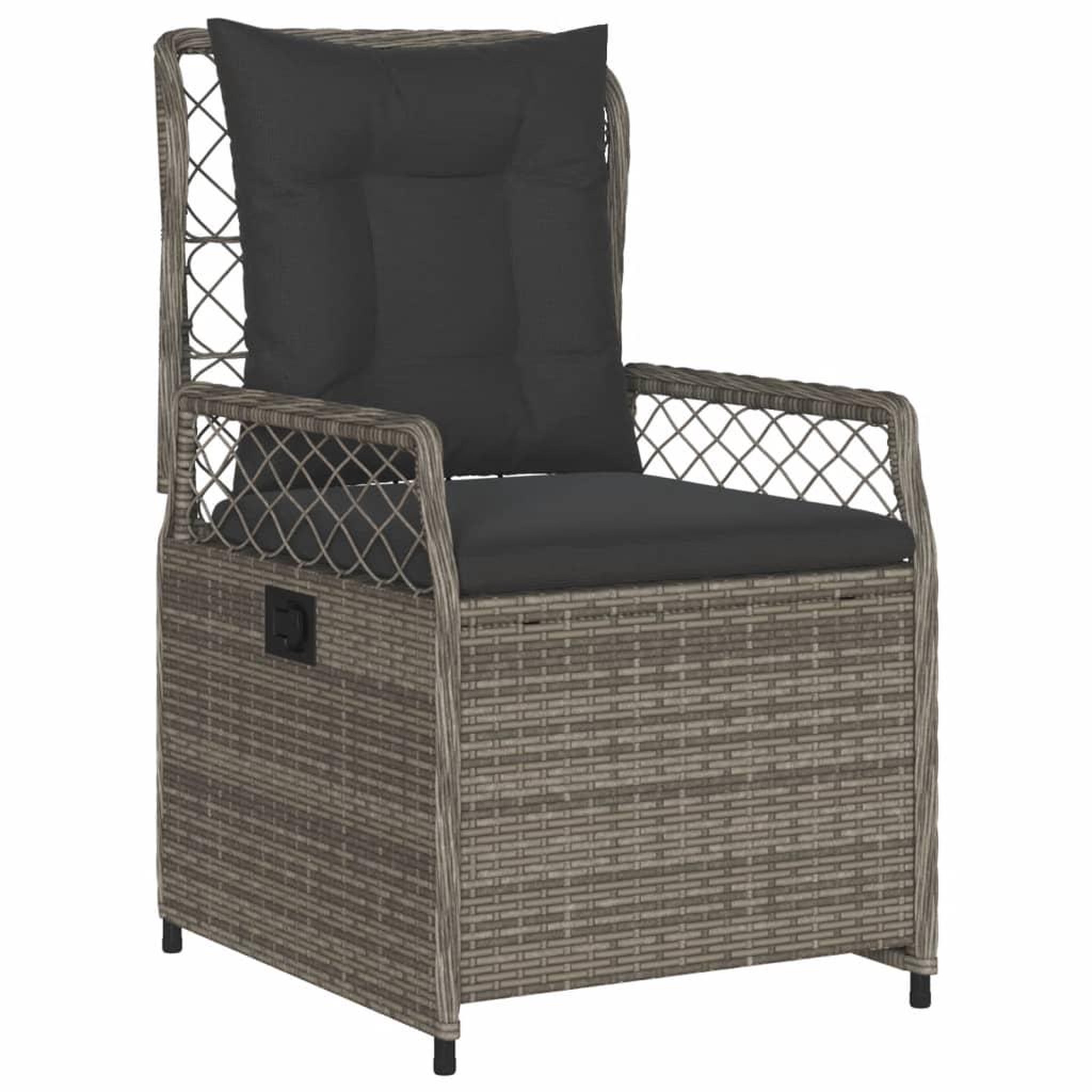 Voir la diapositive 4 : VIDAXL Chaises inclinables de jardin lot de 2 gris resine tressee