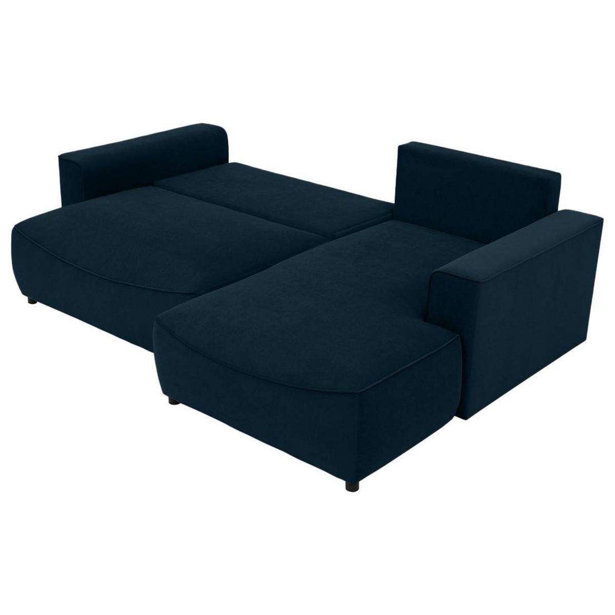 BEST MOBILIER Aurelia - canapé d'angle droit 4 places convertible avec coffre en tissu texturé