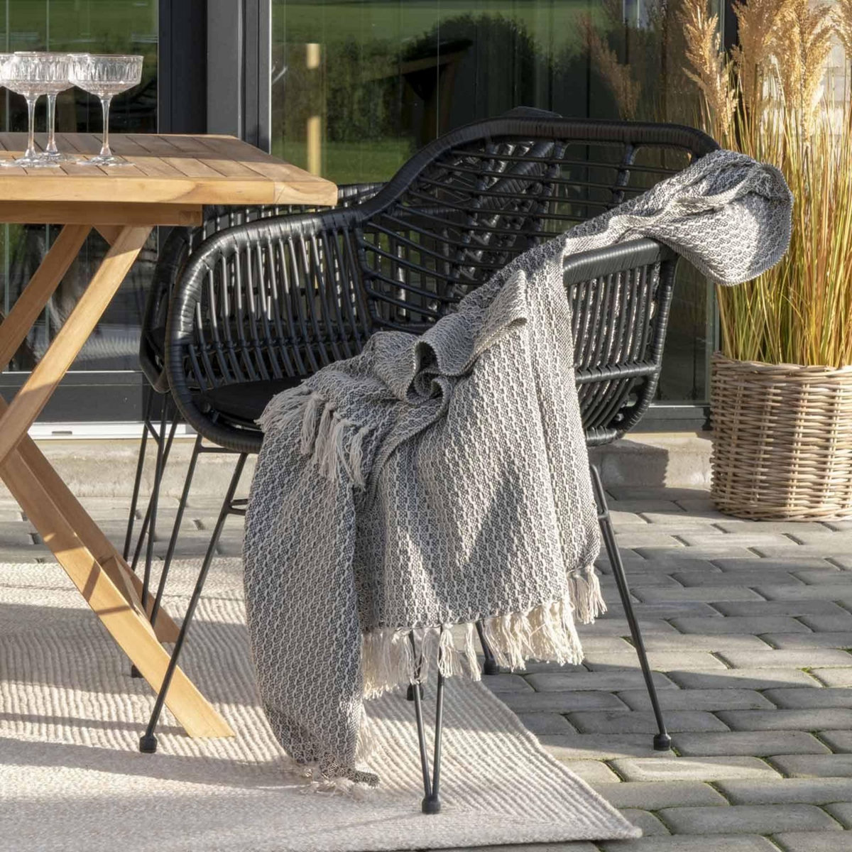 HOUSE NORDIC 2 fauteuils de jardin noirs TRIESTE