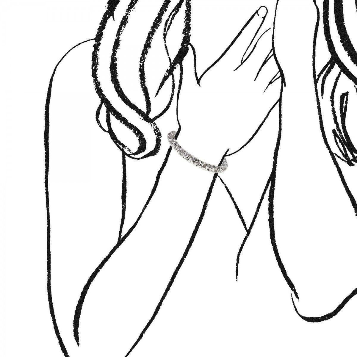 SC CRYSTAL Bracelet argent tube strass par SC Crystal