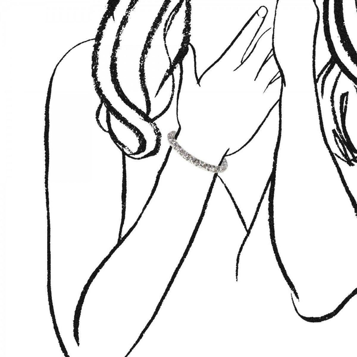 SC CRYSTAL Bracelet argent tube strass par SC Crystal