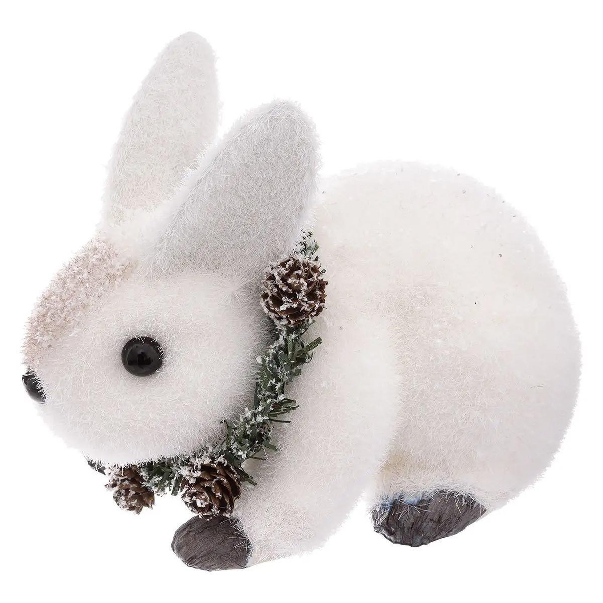 ATMOSPHERA Statuette déco  lapin couronne  16cm blanc