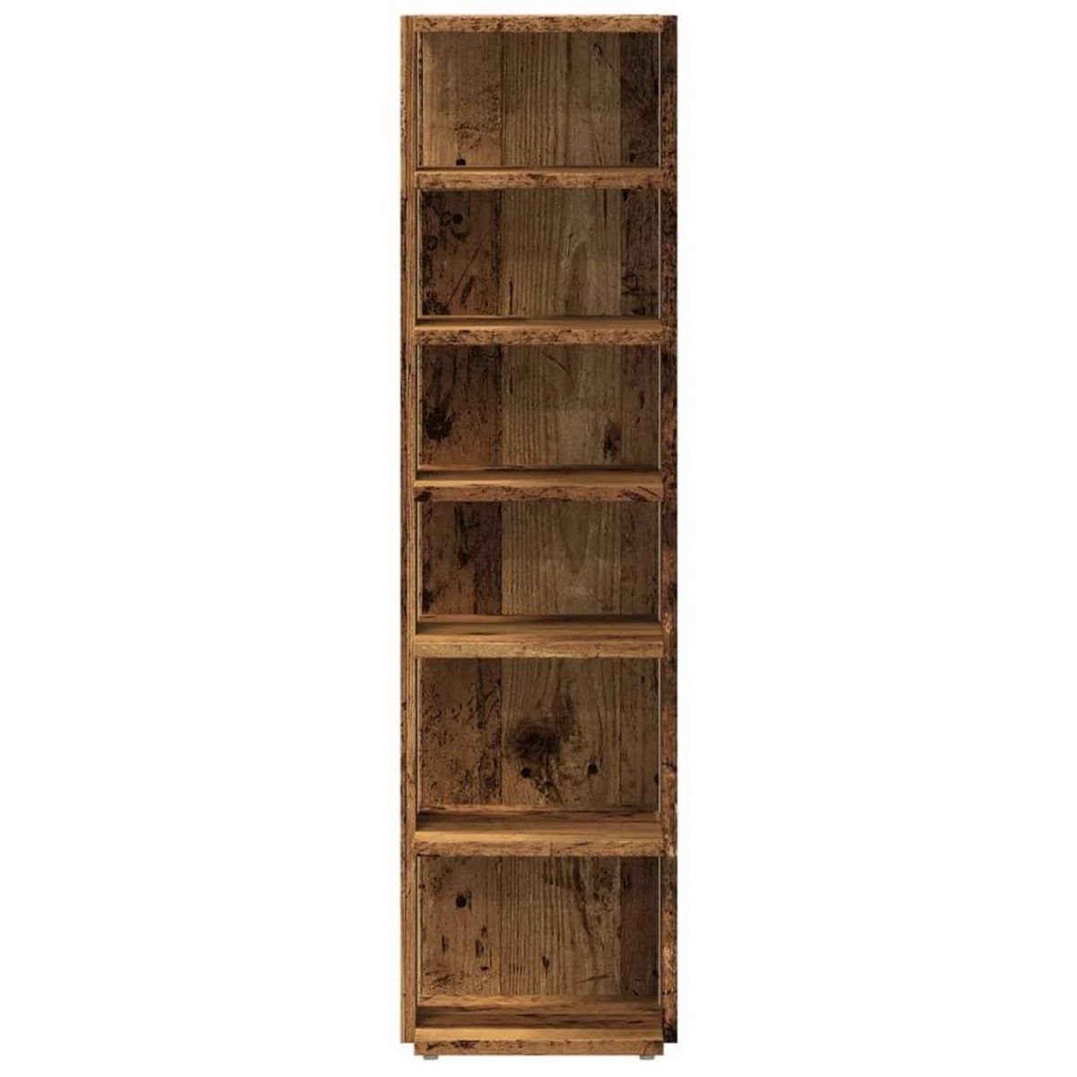 VIDAXL Armoire a chaussures vieux bois 28x27x102 cm bois d'ingenierie