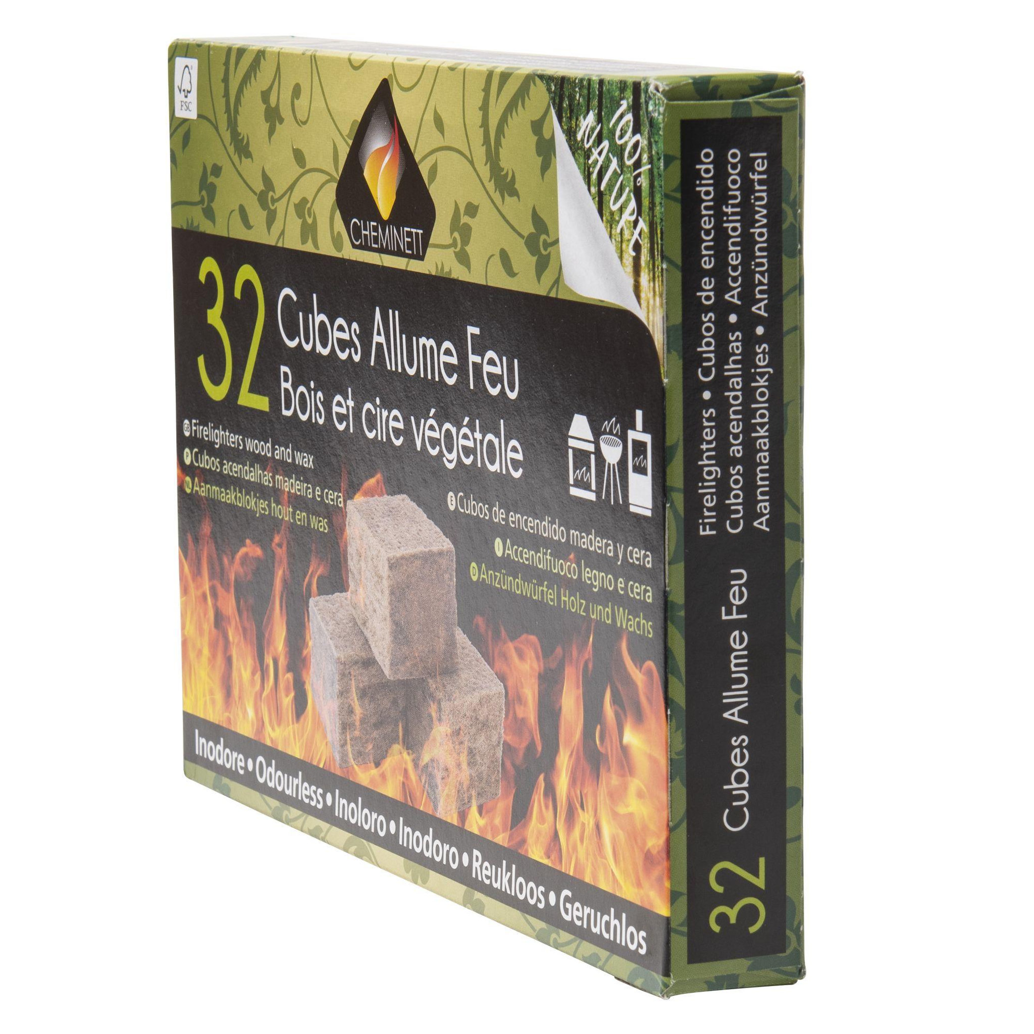 Voir la diapositive 4 : PYROFEU Allume feu cubes bois 100% naturel  32 pcs