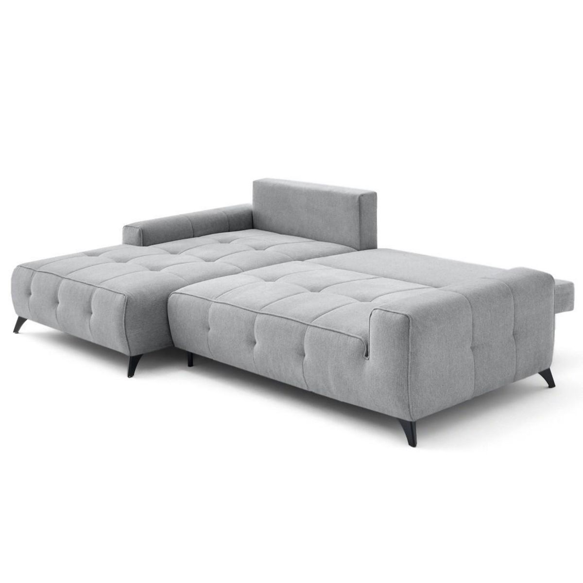 BEST MOBILIER Rimini - canapé d'angle gauche 4 places convertible avec coffre en tissu texturé