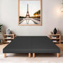 Voir la diapositive 2 : BELLECOUR BELLECOUR LITERIE | Jeu de 2 sommiers tapissiers CAPUCINE | Epaisseur 13 cm | Gris anthracite (pieds inclus)