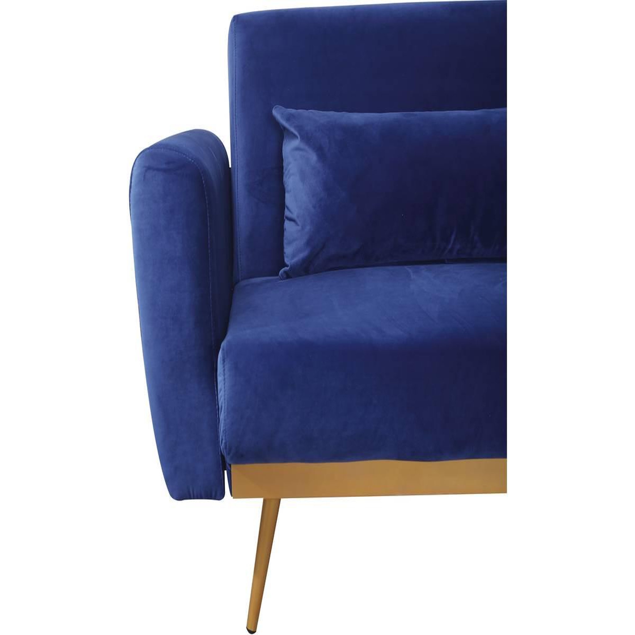 Voir la diapositive 6 : Habitat et Jardin Canapé Clic Clac en velours  Donia  - 203 x 81 x 83 cm - 3 places -  Bleu foncé