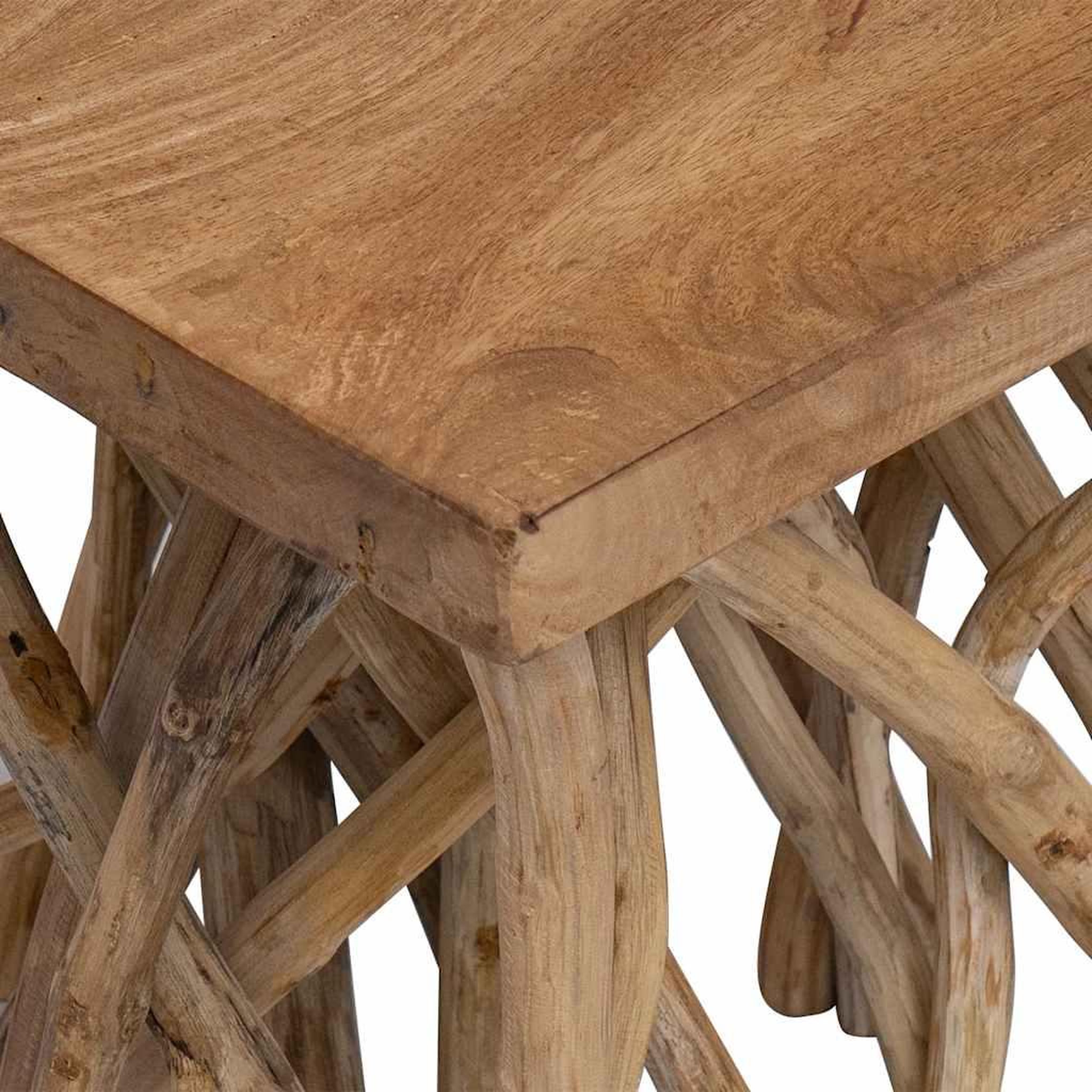 Voir la diapositive 3 : VIDAXL Table basse en rondin 40x40x40 cm bois de recuperation melange