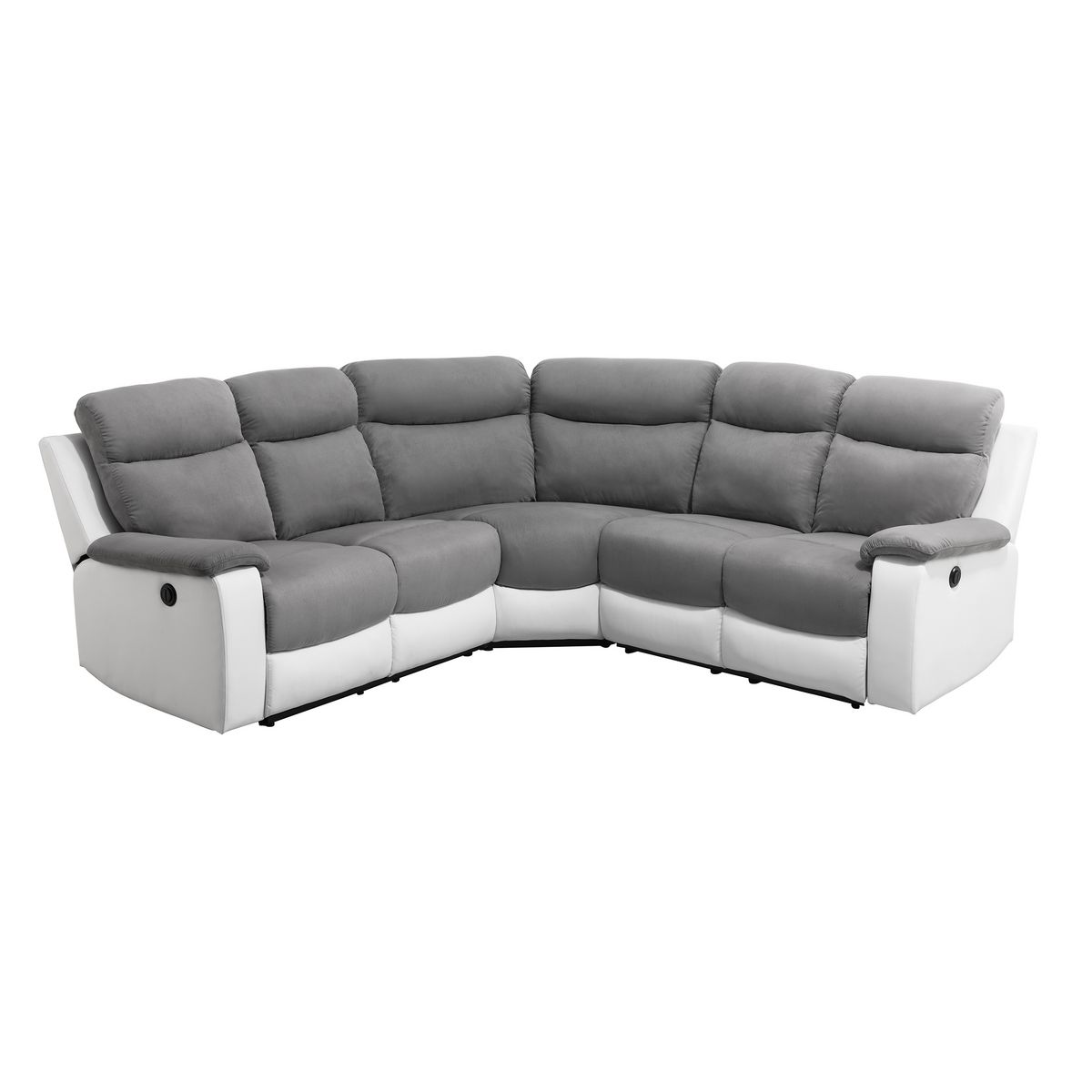 Canapé d'angle relax électrique tissu simili 6 places HELENA